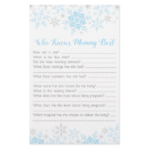 Little Snowflake Baby Boy Shower Mommy Quiz Blue