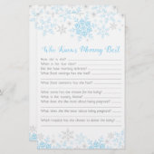 Little Snowflake Baby Boy Shower Mommy Quiz Blue (Front/Back)
