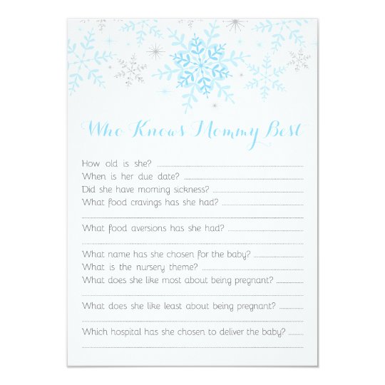 Little Snowflake Baby Boy Shower Mommy Quiz Blue Invitation Zazzle Com Little Snowflake Baby Boy Shower Mommy Quiz Blue Invitation Zazzle Com