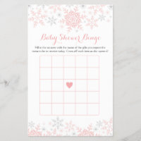 Little Snowflake Baby Shower Bingo Game