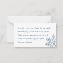 Little Snowflake Baby Shower Bring a Book Note Card