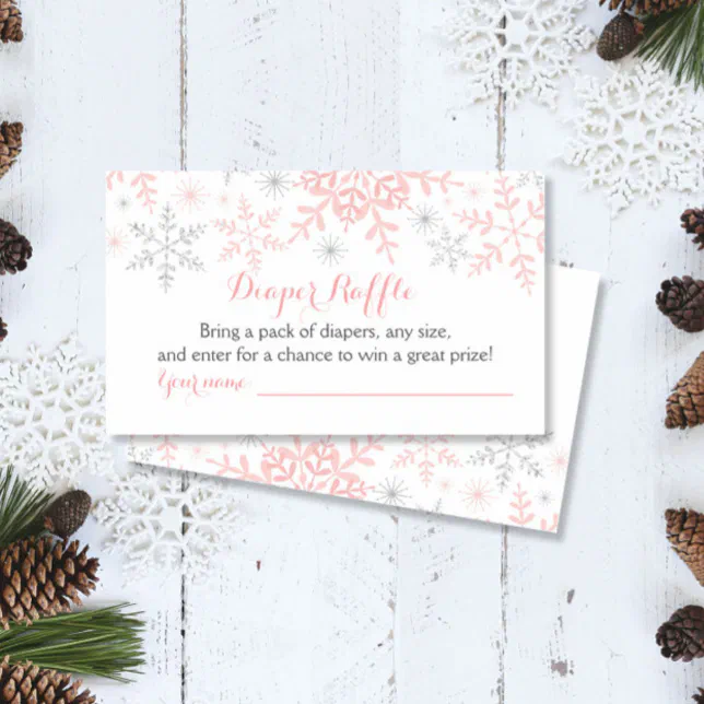 Snowflake Raffle Tickets Little Snowflake Baby Shower Diaper Raffle Ticket Enclosure Card | Zazzle