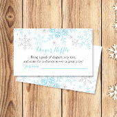 Little Snowflake Baby Shower Diaper Raffle Ticket Enclosure Card
