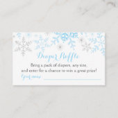 Little Snowflake Baby Shower Diaper Raffle Ticket Enclosure Card (Front)