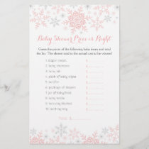 Little Snowflake Baby Shower Guess Price Game