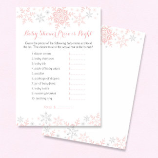 Little Snowflake Baby Shower Guess Price Game