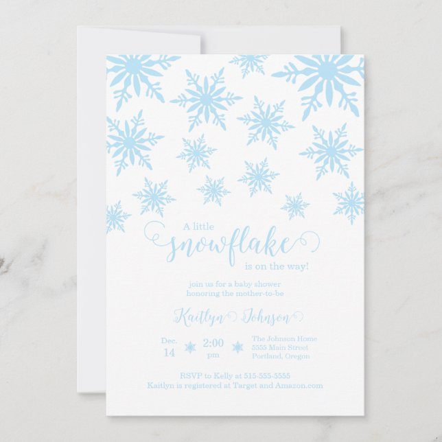 Little Snowflake Baby Shower Invitation (Front)