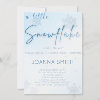 Little Snowflake Baby Shower Invitation, Winter Invitation