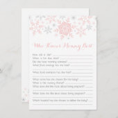 Little Snowflake Baby Shower Mom Quiz, Pink Silver (Front/Back)