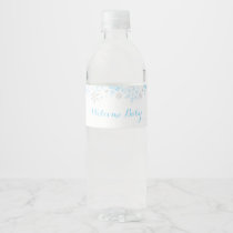 Little Snowflake Baby Shower Water Label, Blue Water Bottle Label