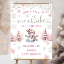Little Snowflake Baby Shower Welcome Foam Boards