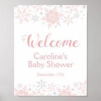 Little Snowflake Baby Shower Welcome Sign