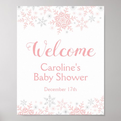 Little Snowflake Baby Shower Welcome Sign