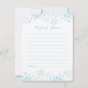 Little Snowflake Baby Shower Words of Advice Card