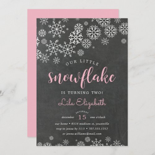 Little Snowflake Birthday Party Invitation