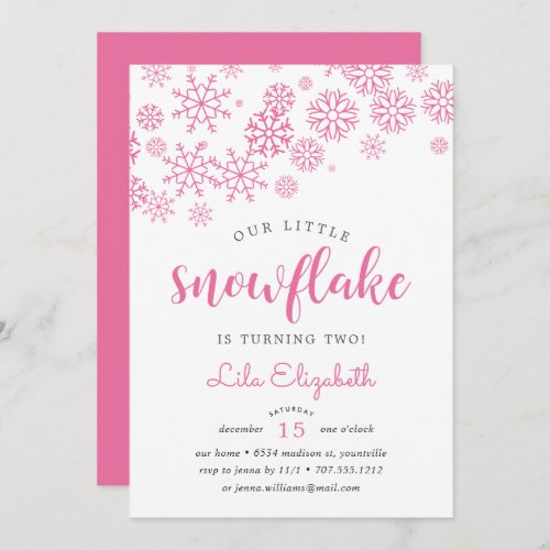 Little Snowflake Birthday Party Invitation