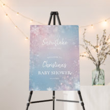 Little Snowflake Blue Baby Boy Shower Welcome Sign