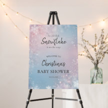 Little Snowflake Blue Baby Boy Shower Welcome Sign