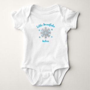 Little Snowflake Blue Grey Winter Baby Shower Gift Bodysuit