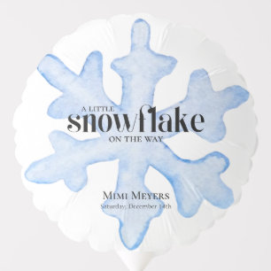 Little Snowflake Blue Wintery Baby Shower Balloon