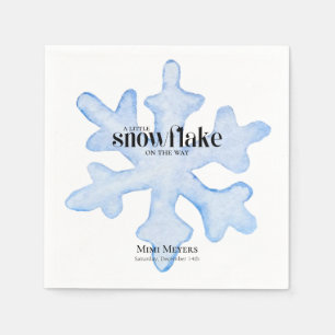 Little Snowflake Blue Wintery Baby Shower Napkins