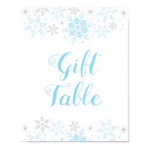 Little Snowflake Boy Baby Shower Gift Table Sign