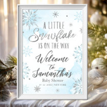 Little Snowflake Boy Baby Shower Welcome Sign