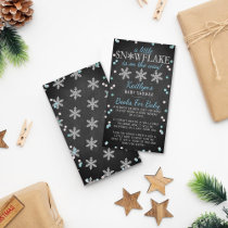 Little Snowflake Boys Winter Baby Shower Book Enclosure Card
