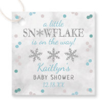 Little Snowflake Boys Winter Baby Shower Favor Tags