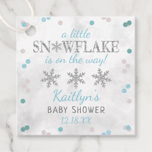 Little Snowflake Boys Winter Baby Shower Favor Tags