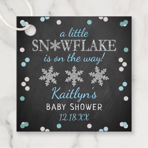 Little Snowflake Boys Winter Baby Shower Favor Tags