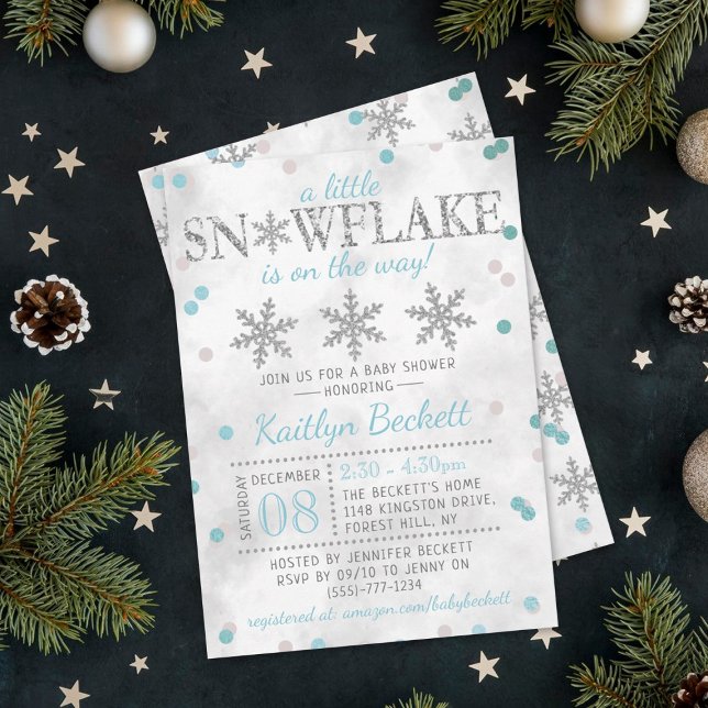 Little Snowflake Boys Winter Baby Shower Invitation (Creator Uploaded)