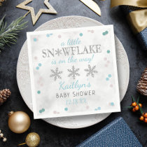 Little Snowflake Boys Winter Baby Shower Napkins