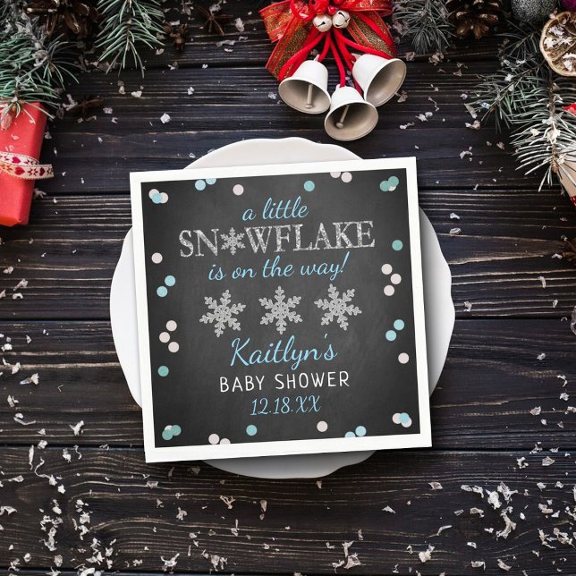 Little Snowflake Boys Winter Baby Shower Napkins (Creator Uploaded)