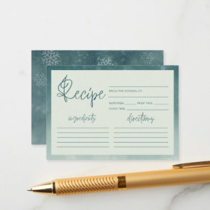 Little Snowflake Bridal Shower Recipe Enclosure Card