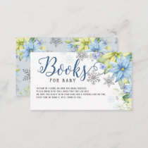 Little Snowflake Floral Winter Blue Baby Shower  Enclosure Card