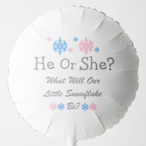 Little Snowflake Gender Reveal Balloon