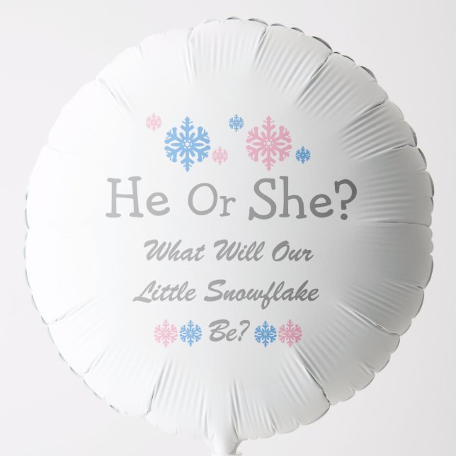 Little Snowflake Gender Reveal Balloon (Front)
