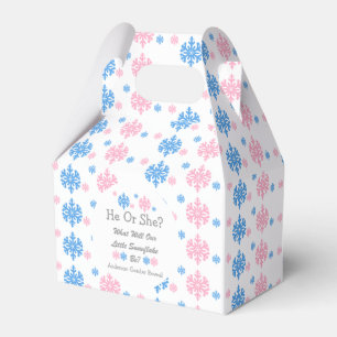 Little Snowflake Gender Reveal Favor Boxes