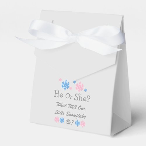 Little Snowflake Gender Reveal Favor Boxes