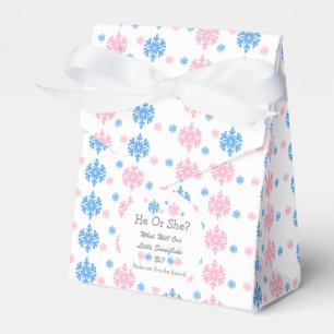 Little Snowflake Gender Reveal Favor Boxes