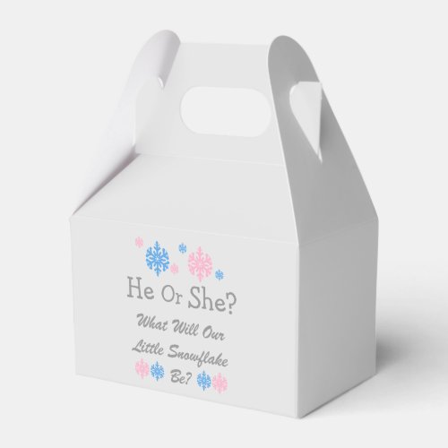 Little Snowflake Gender Reveal Favor Boxes