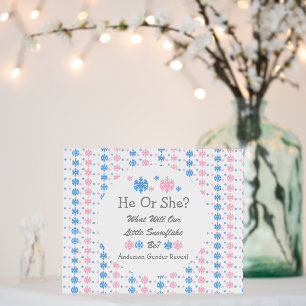 Little Snowflake Gender Reveal Foam Board