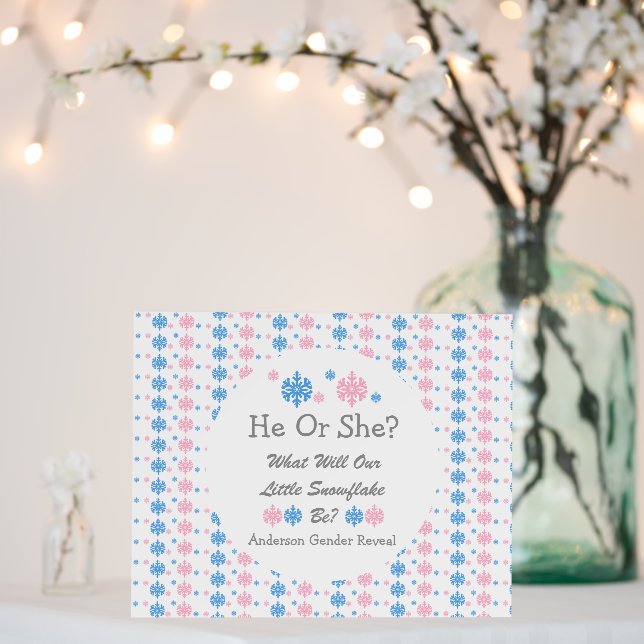 Little Snowflake Gender Reveal Foam Board (In Situ (Wedding))