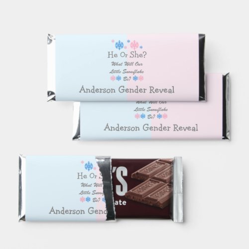 Little Snowflake Gender Reveal Hershey Bar Favors