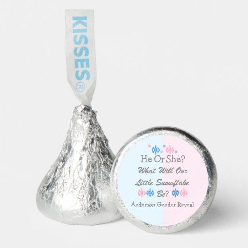 Little Snowflake Gender Reveal Hersheys Kisses