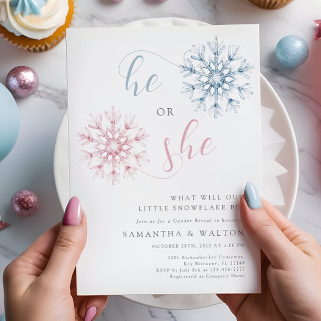 Little Snowflake Gender Reveal Party Invitation (Creator Uploaded)