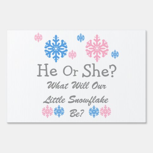 Little Snowflake Gender Reveal Sign