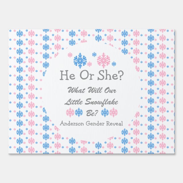 Little Snowflake Gender Reveal Sign (Front)