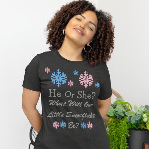 Little Snowflake Gender Reveal T_Shirt